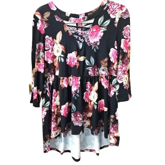 NEW TORRID SUPER SOChocker Lace- UP Babyโdoll Tee - Picture 2 of 16